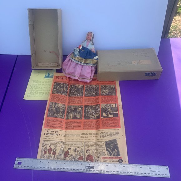 DOLLS - 1950s VTG WORLD WIDE DOLL CLUB FRANCE, Lisette, with box & papers - Picture 1 of 16